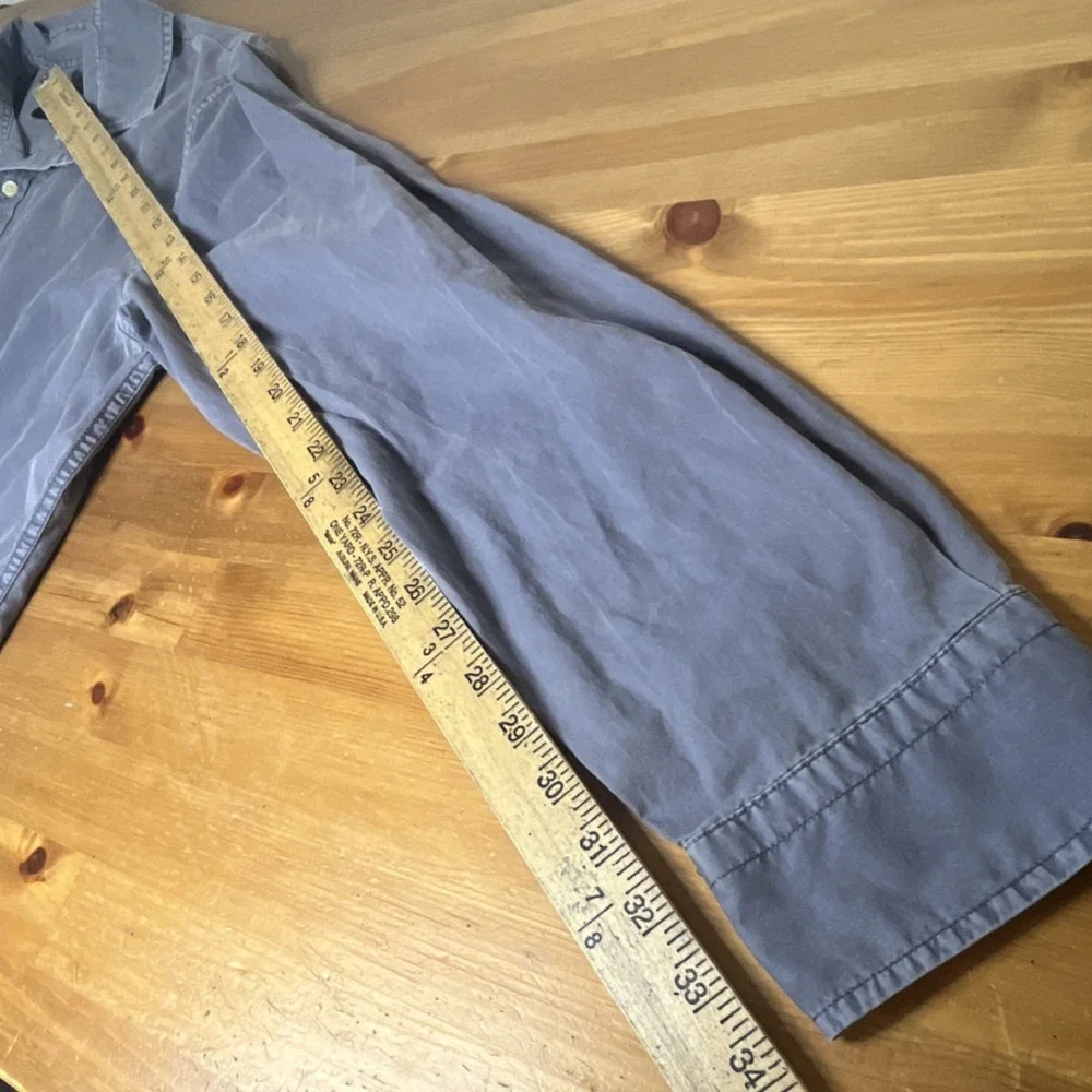 Banana Republic button up shirt men's L Untucked Slim Fit steel gray casual